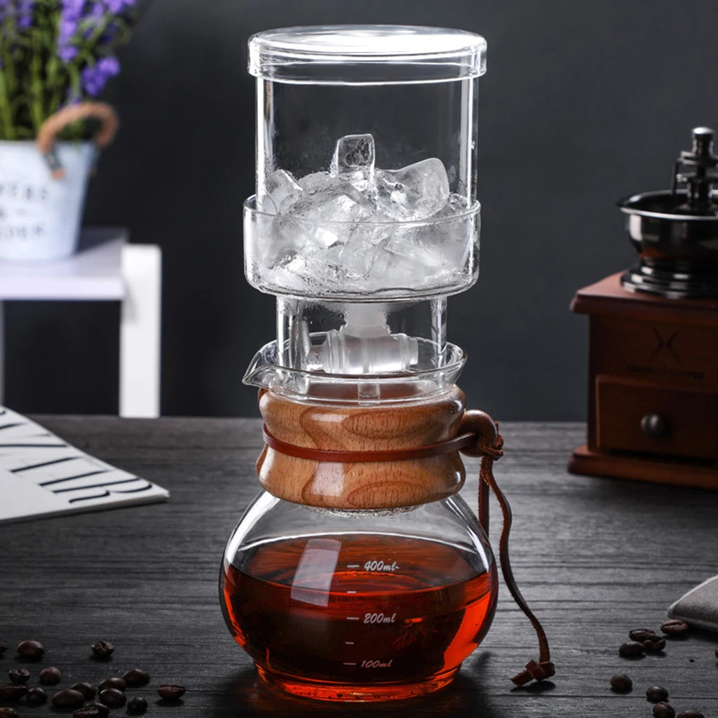 Reusable Ice Drip Coffee Maker Coffee Utensils Ice Drip Coffee Pot for Travel Camping Quake