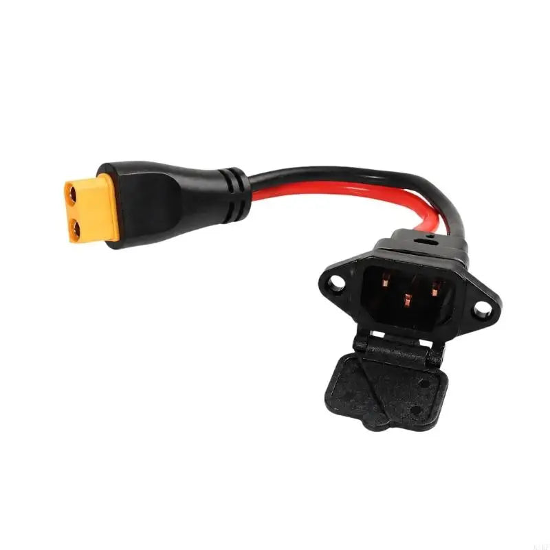Three-Contact Panel-Mount Power Inlet Cable with XT90 End, Silicone Cord & Molded End-to-Cord Junction Assembly K1KF Quake female head CN