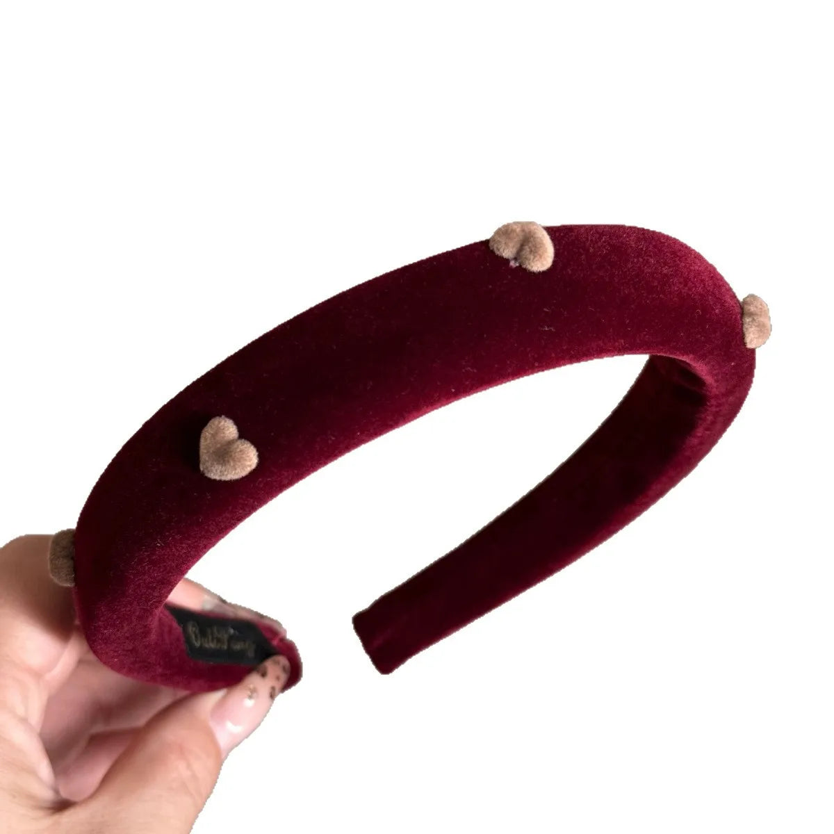Velvet Love Heart Headband Women Girls Solid Color Elegant Hair Hoop Outdoor High Headband Hair Accessories New Sweet Hairpin Quake