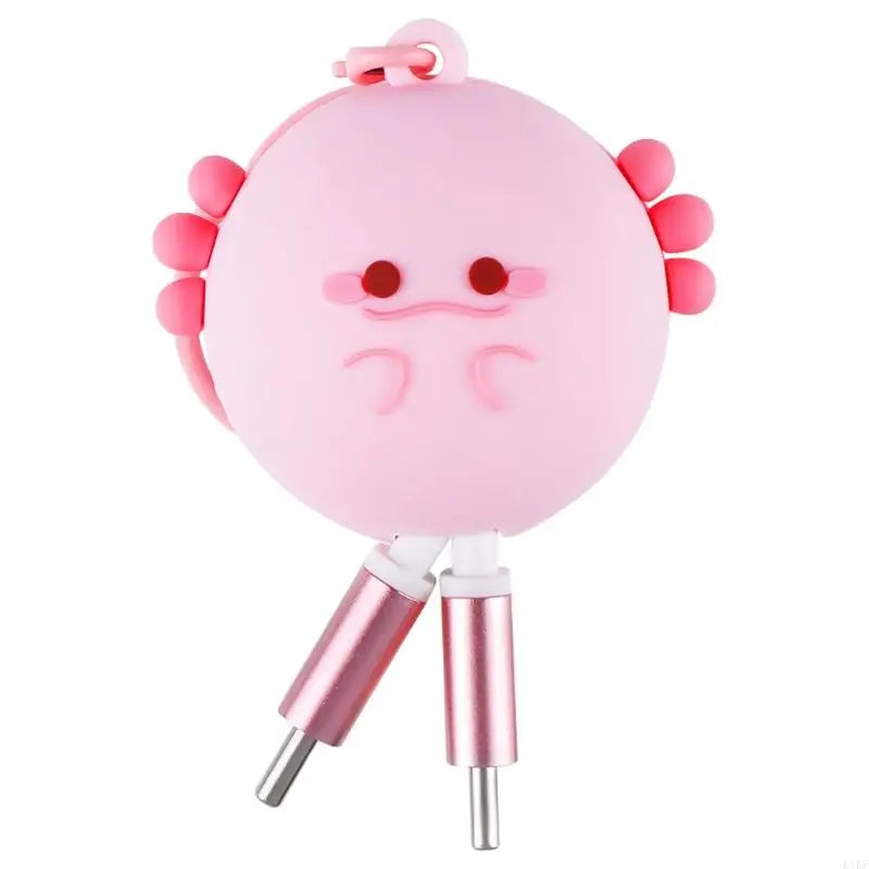 Pull Out USB C to USB C Cord with Clip Tab, 60W Line, Cartoon Cover for Travel, Desk, Office, and Bag Use K1KF Quake salamander CN