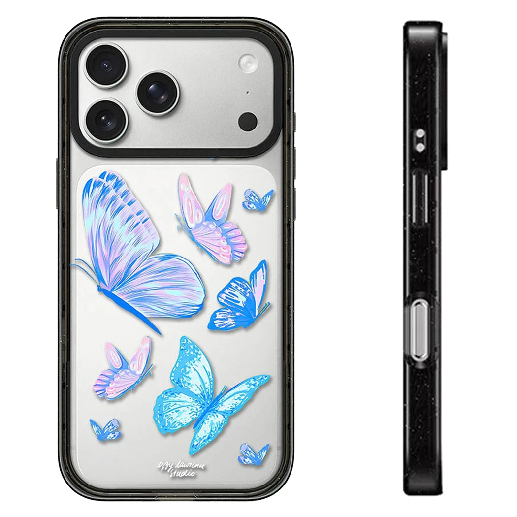 Dancing Lights Multicolor Impact Black Border Magnetic Phone Case Cover for IPhone 13 14 15 16 17 18 Pro Max Case Quake