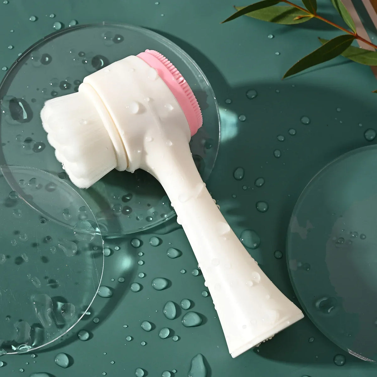 Silicone Facial Facial Cleansing Brush Manual Massage Facial Cleansing Brush Soft Bristles Silicone 3D Double-Sided Face Brushes Quake