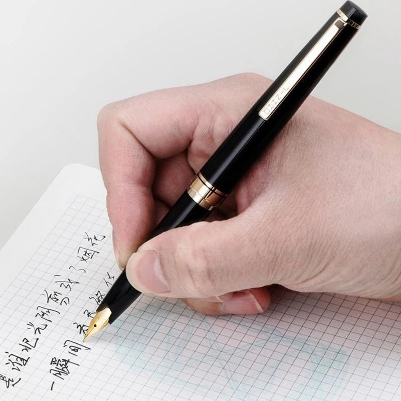 Pocket Fountain Pen, Metal Fountain Pen EF 0.38MM Fine Point, Screw Filling Cartridge for Office Notes, Journaling, K1KF Quake