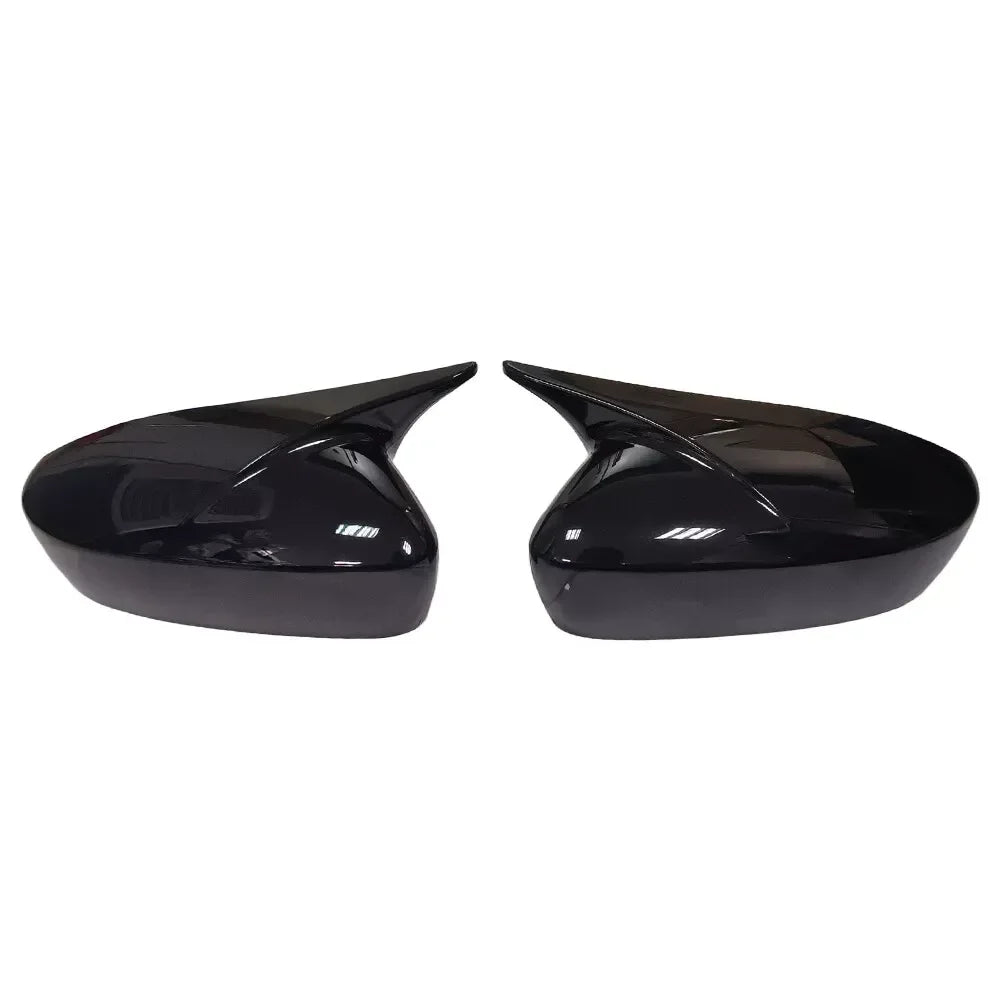For Skoda Rapid 2011-2015 Car Sticker Rearview Side Mirror Cover Wing Cap Exterior Door Rear View Case Trim Carbon Fiber Look Quake Gloss Black