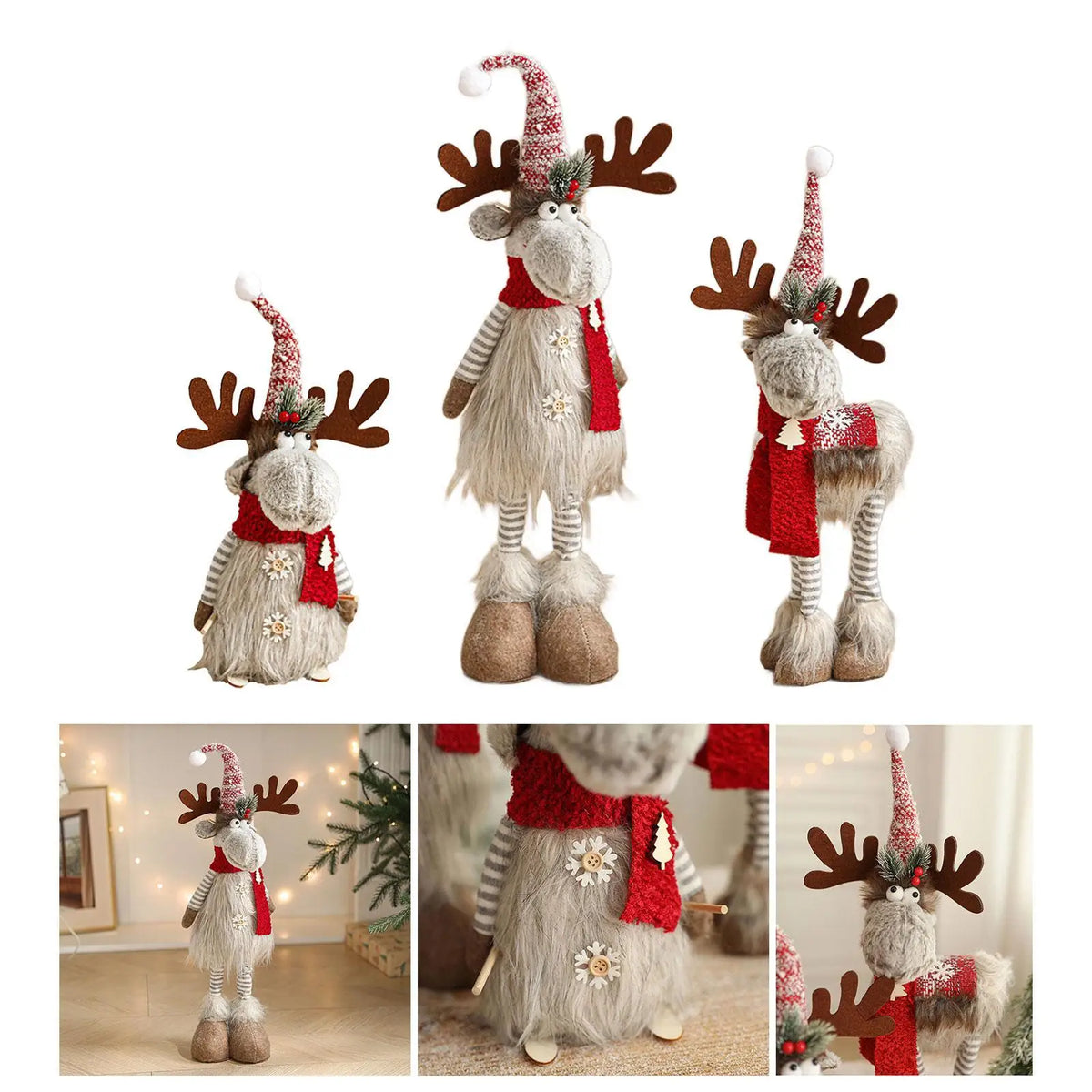 Reindeer Statue Crafts Christmas Sculpture for Bedroom Living Room Hallway Quake