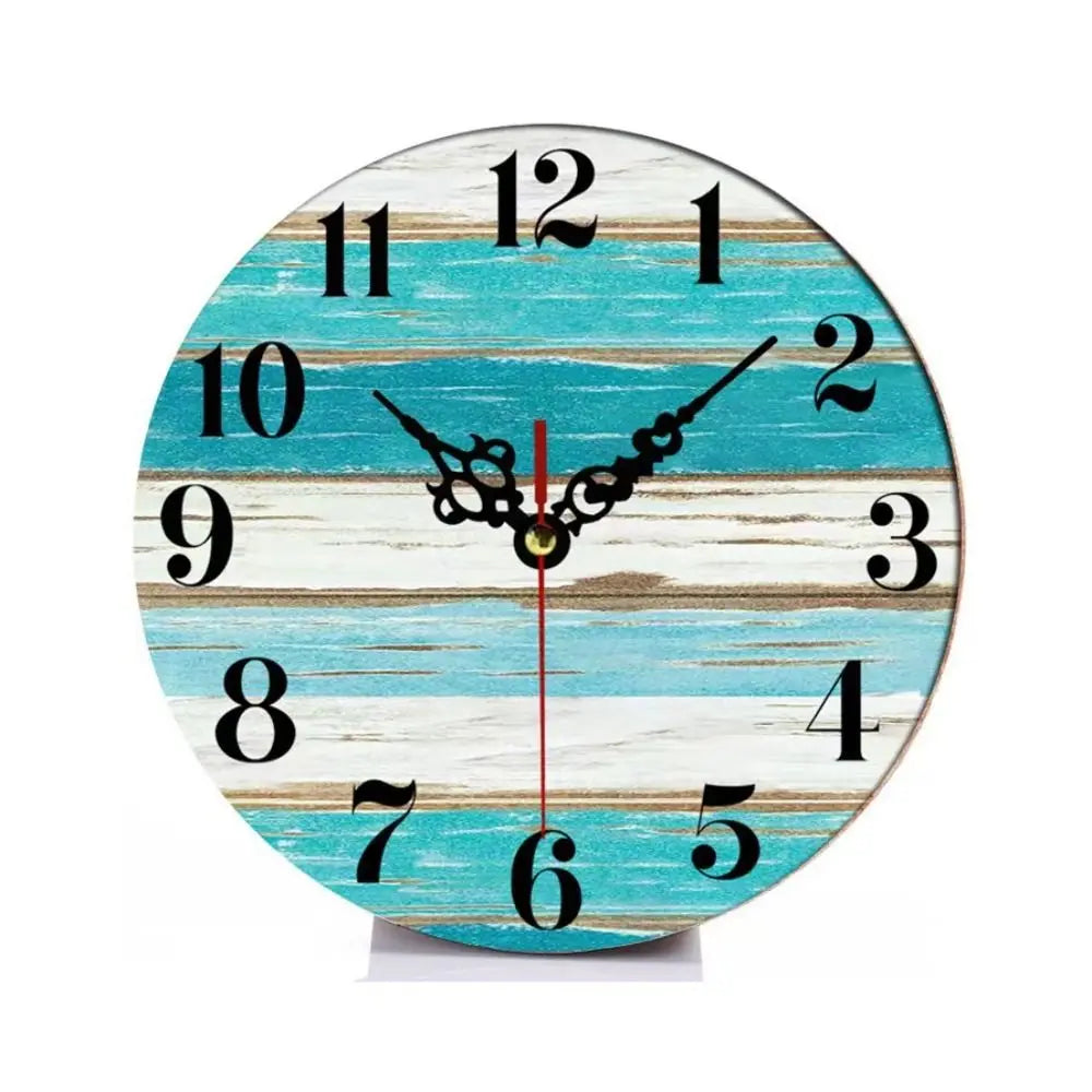 New Wooden MDF Clock Round Shape Home Decoration Wall Clock Covered by Paper Desk Clock Living Room Quake D