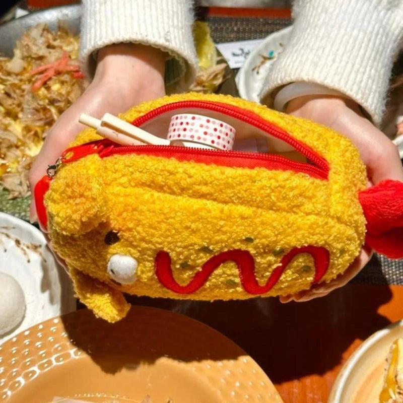Plush Pencil Case Dog Design Soft Pen Bag 7.08X3.93In Small Writing Tool Bag for School Supply Storage, Desk Use and Daily K1KF Quake CN