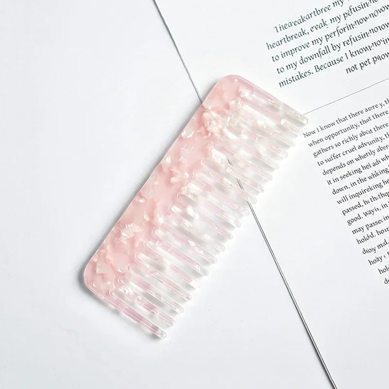 Wide Teeth Acetate Hair Combs Anti-static Massage Hair Brush Hairdressing Colorful Hairdress Salon Styling Traveling Accessories Quake NO.16 11.8x4.6cm