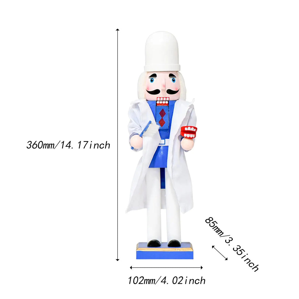 Christmas Nutcracker Decoration Wooden Nutcracker Figurine Decorative Desktop Ornament Home Decor for Party Favors Festival Quake