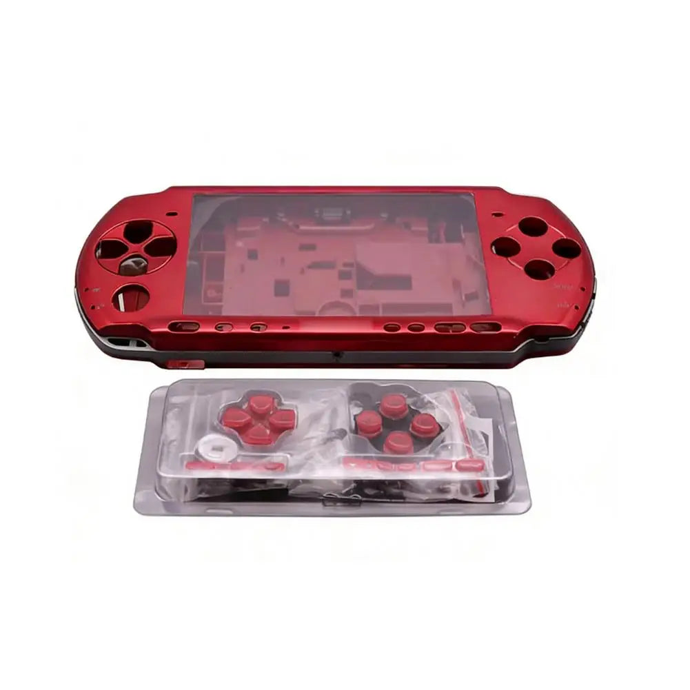 Full Set Housing Shell Case for PSP 3000 PSP3000 03 Version Console Replacement Cover with Buttons Screws Kit Game Accessories 1 Quake red