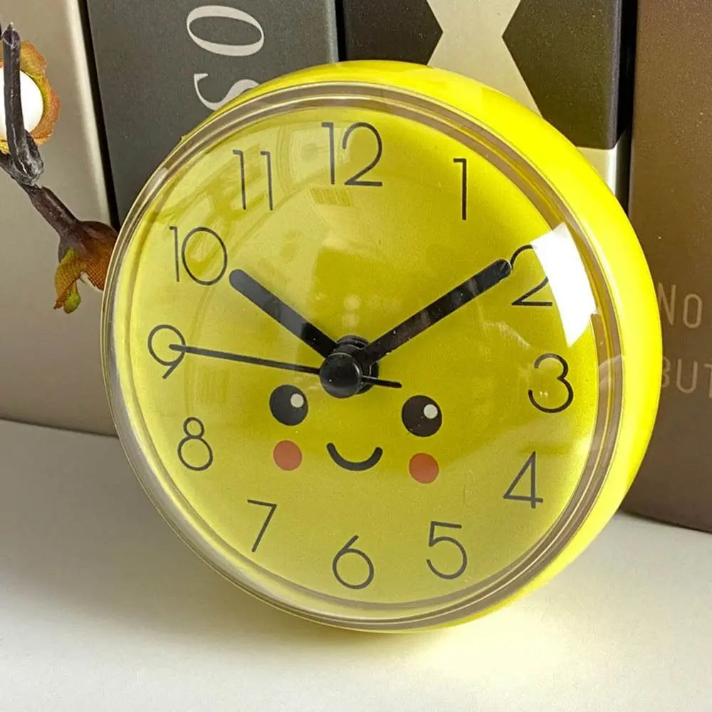 Modern Kitchen Minimalist 3D Mini Sucker Battery Powered Wall Clock Wall Watch Home Decor Shower Clocks Quake 6