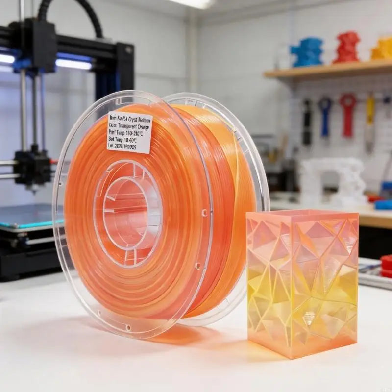 Translucent Printing Filament PLA1.75Mm 1Kg Spool, Crystal-Style Material for Hobby Models and Creative Parts K1KF Quake