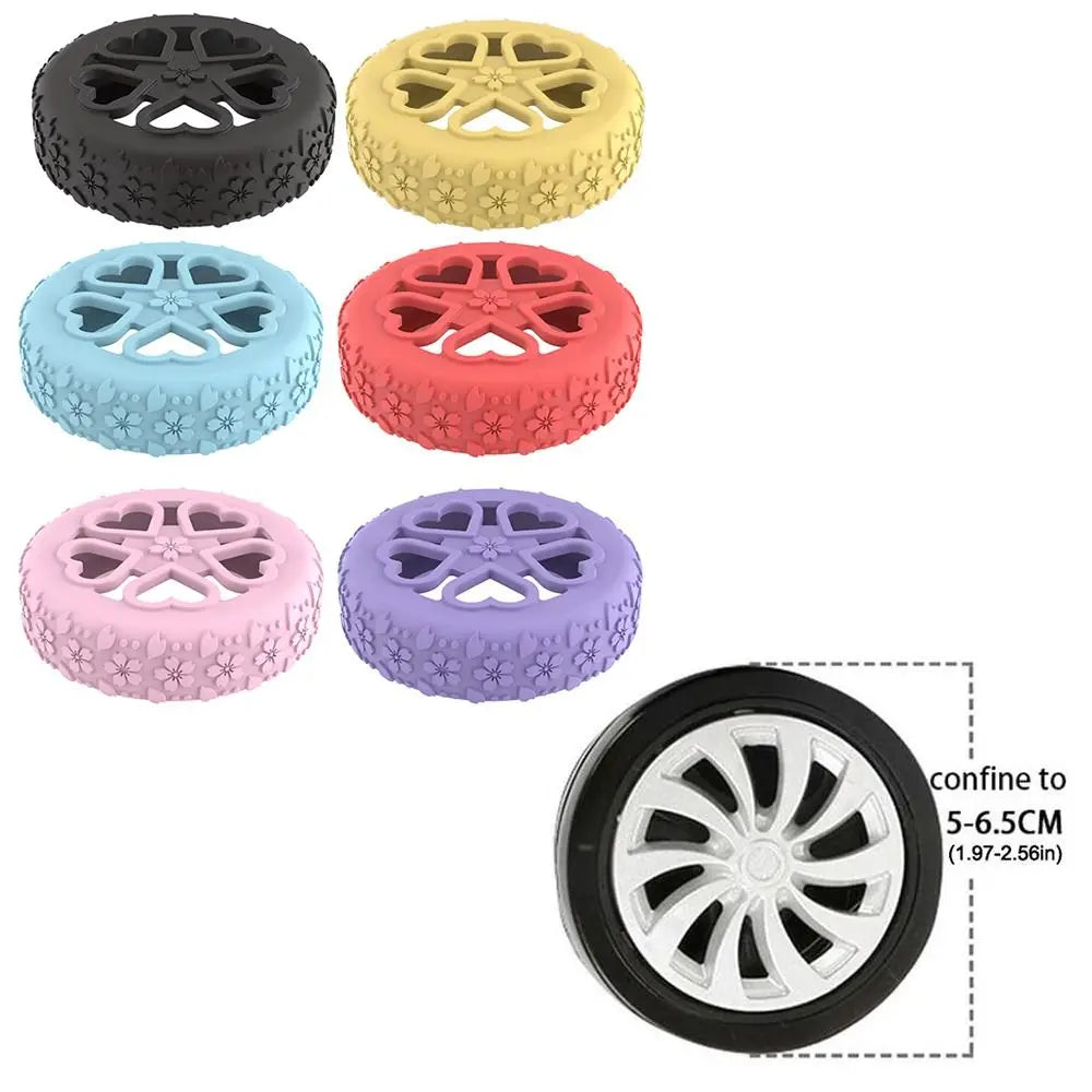 8Pcs Silicone Luggage Wheels Protector Cover Reduce Noise Anti-slip Suitcases Wheel Protection Rings Reduce Wheel Wear Quake