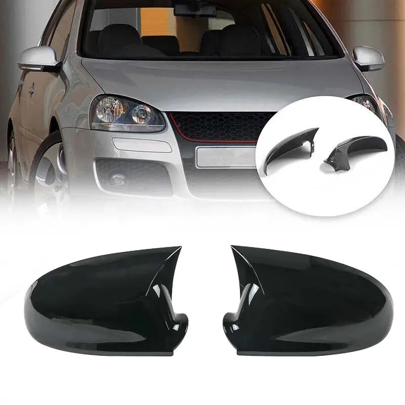 For VW Volkswagen Golf MK5 GTI R 2003-2009 Car Rearview Side Mirror Cover Sticker Wing Cap Exterior Door Case Trim Carbon Fiber Quake
