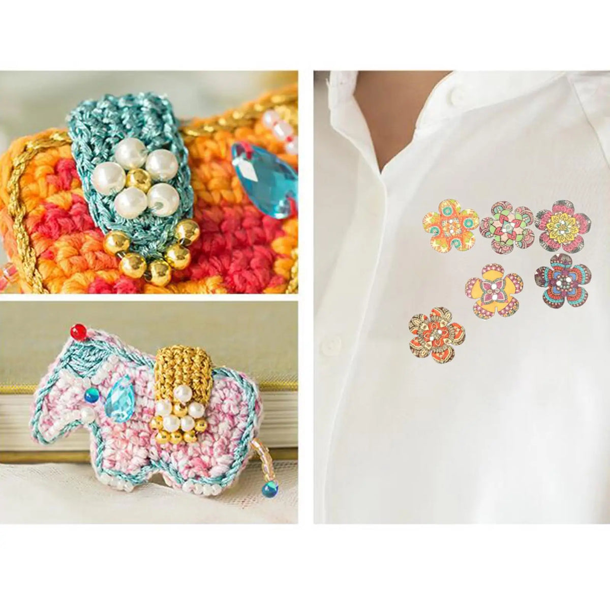 Vintage Painted Buttons Wood Flower Design 20mm Sewing Accessories Craft Supplies for Clothes and Knitwear Quake