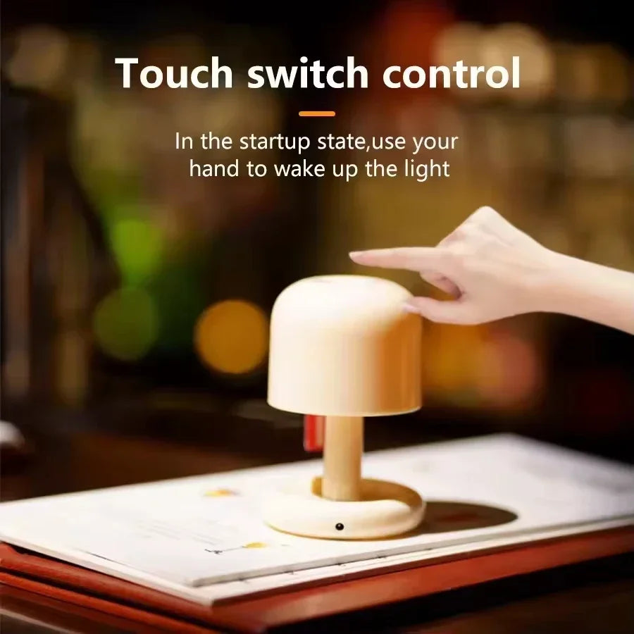 Mini Sunset Night Light Creative LED Table Lamp Mushroom Light USB Rechargeable Desk Bedroom Coffee Bar Decor Atmosphere Lamp Quake