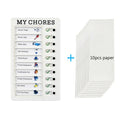 Reusable My Chores Checklist Daily Planner Memo Plastic Board Chore Chart Responsibility Behavior for Kid Self-discipline Card Quake White Set
