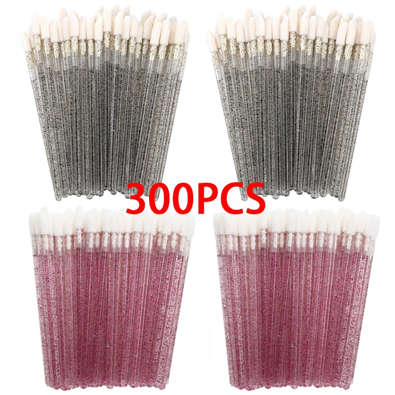 Applicator Wands Wholesale Disposable Lip 100/300PCS Brush Makeup Brushes Lipstick Eyelashes Extension Tool Beauty Accessories Quake BlackRed MIX 300PCS