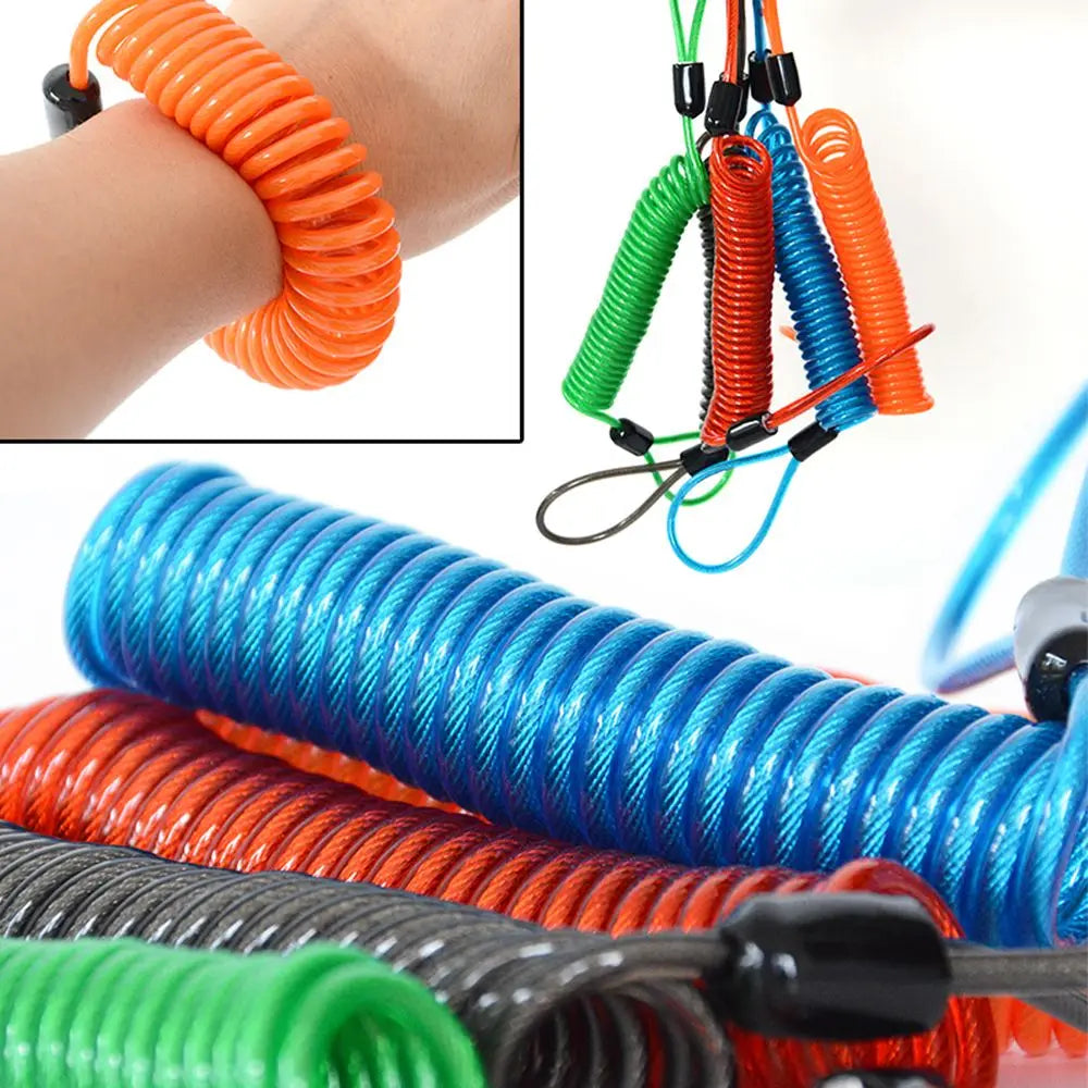 2.5m Safety Disc Brake Anti-theft Security Reminder Motorcycle Alarm Bold Spring Cable Helmet Wire Bicycle Lock Rope Quake