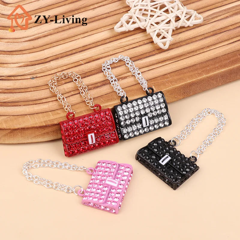 1Pcs Miniature Fashionable Dollhouse Metal Chain Handbag Set Pack Doll Bags for Clothes Accessories Toy for Kids Quake