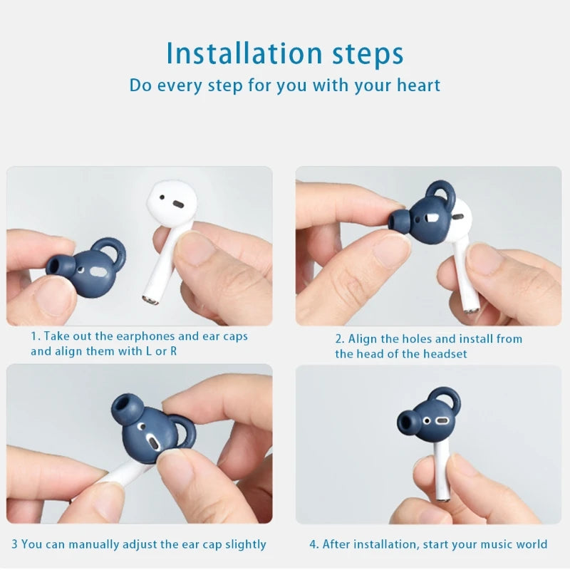 Ear Tips Earbuds For AirPods 1/2&Earpods Headsets Silicone Anti-Drop Earbud Spare Parts Repairing Parts K1KF Quake