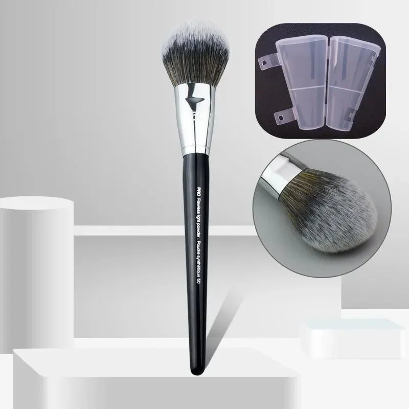 PRO Light Loose Powder Makeup Brush #50 - Tapered Shaped Light Air Powder Finish Beauty Cosmetics Blush Blender Brush Tool Quake Loose Powder Brush