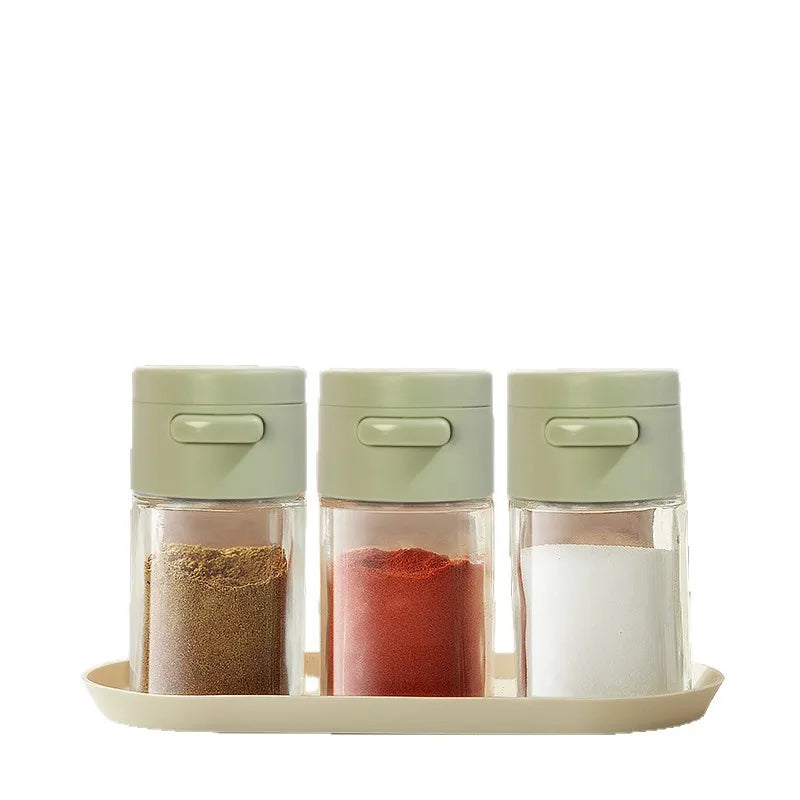 Press Type Quantitative Spice Shaker 0.5g Precise Salt Dispenser Moisture-proof Sealed Glass Seasoning Bottle for Kitchen Quake