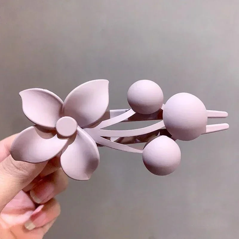 Elegant Flower Hair Clips Clamp Women Summer Hair Clip Headdress Back Head Spoon Coiled Hairpins Duckbill Clip Ponytail Holder Quake