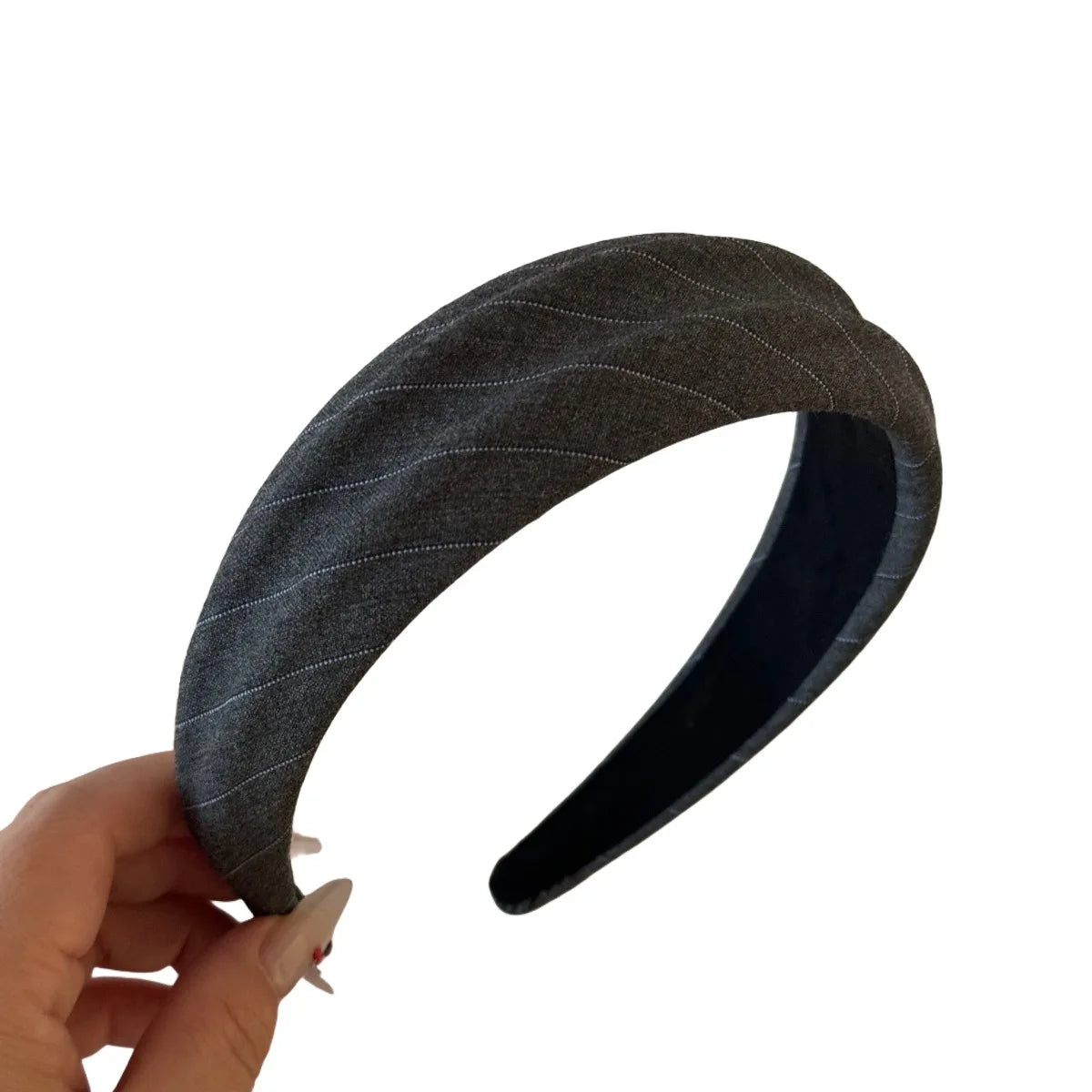 Vintage Gray Striped Headband for Women Girls Sweet Hair Ornament Headband Hair Hoop Headband Fashion Hair Styling Accessories Quake