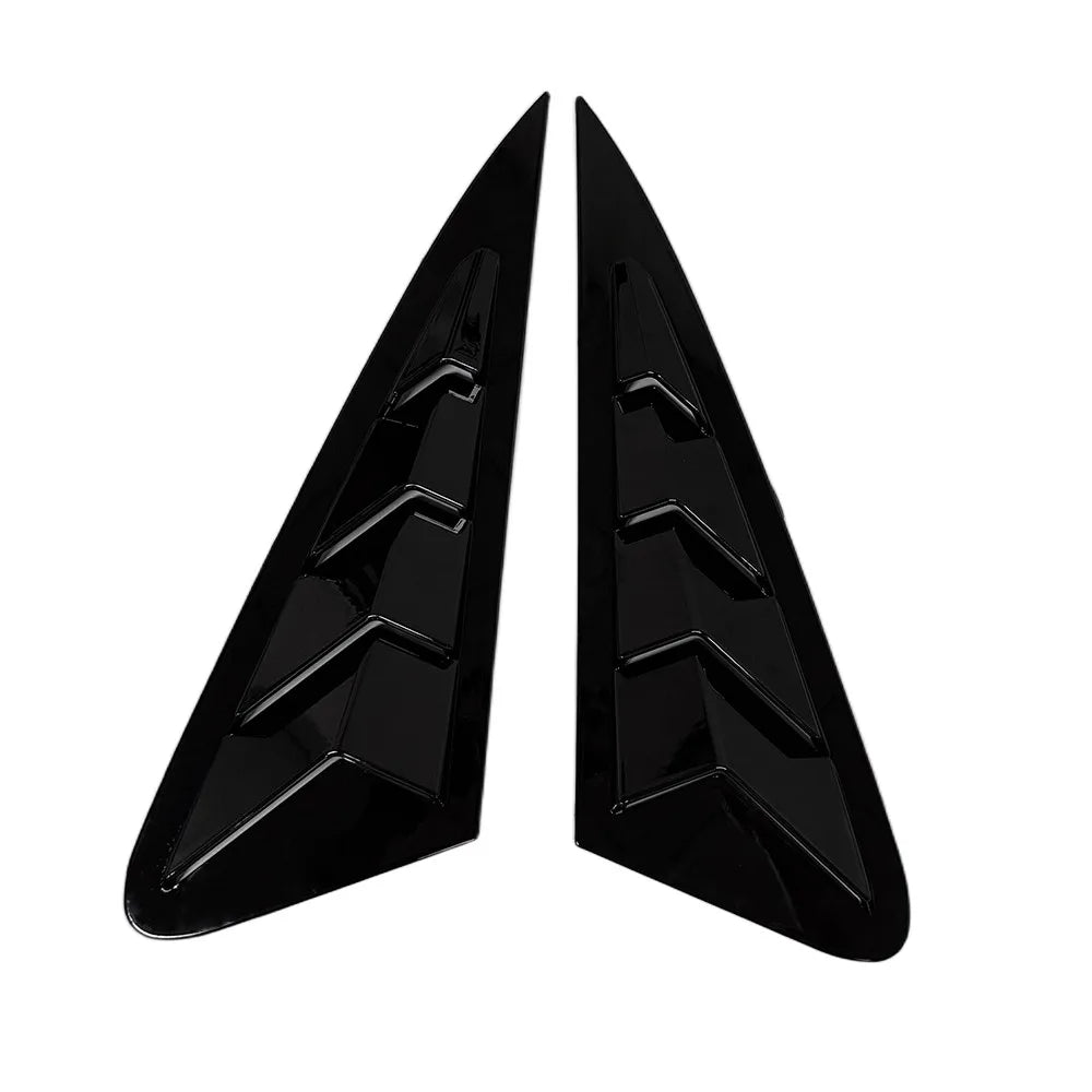 For Audi A1 2011-2018 Car Rear Louver Window Side Shutter Cover Trim Sticker Vent Scoop ABS Carbon Fiber Black Accessories Parts Quake Gloss Black
