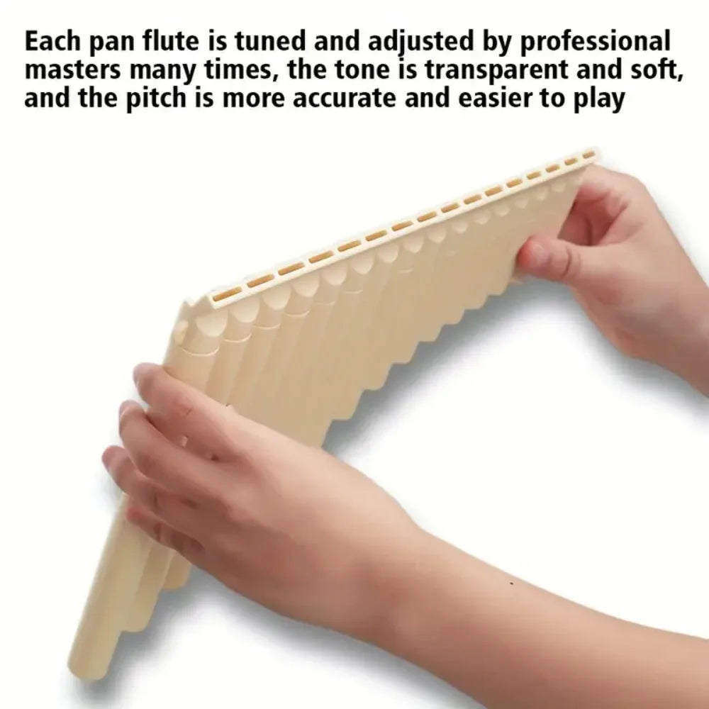 18-Tube Pan Flute, 18-Pipe Panpipe, Disassemblable to 16-Tube, ABS Material, Easy to Play, for Performance, Teaching, and Practi Quake