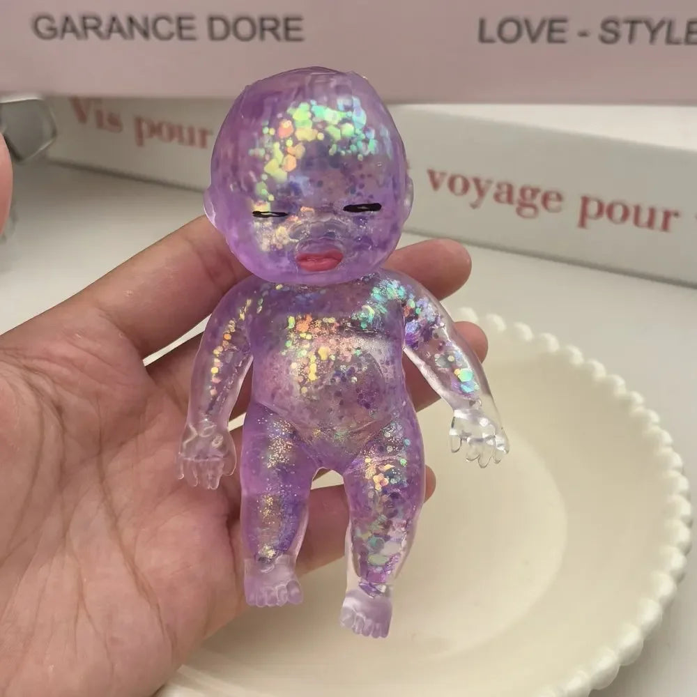 Squishy Maltose Sugar Glitter Shiny Stress Relief Toy Stretchable Slow Rising Fidget Toy Adults Stress Relief Gifts Home Decor Quake PURPLE