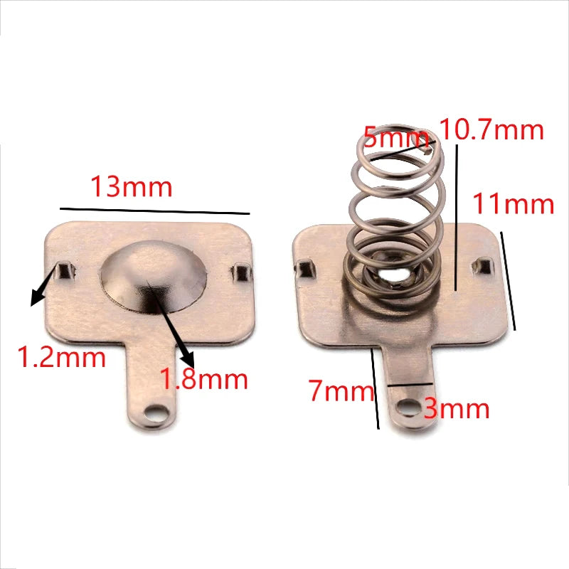 10Sets DIY Accessories 18650 Battery Sheet Spring Contact Sheet Battery Box Positive And Negative Single Bipolar Quake 10sets