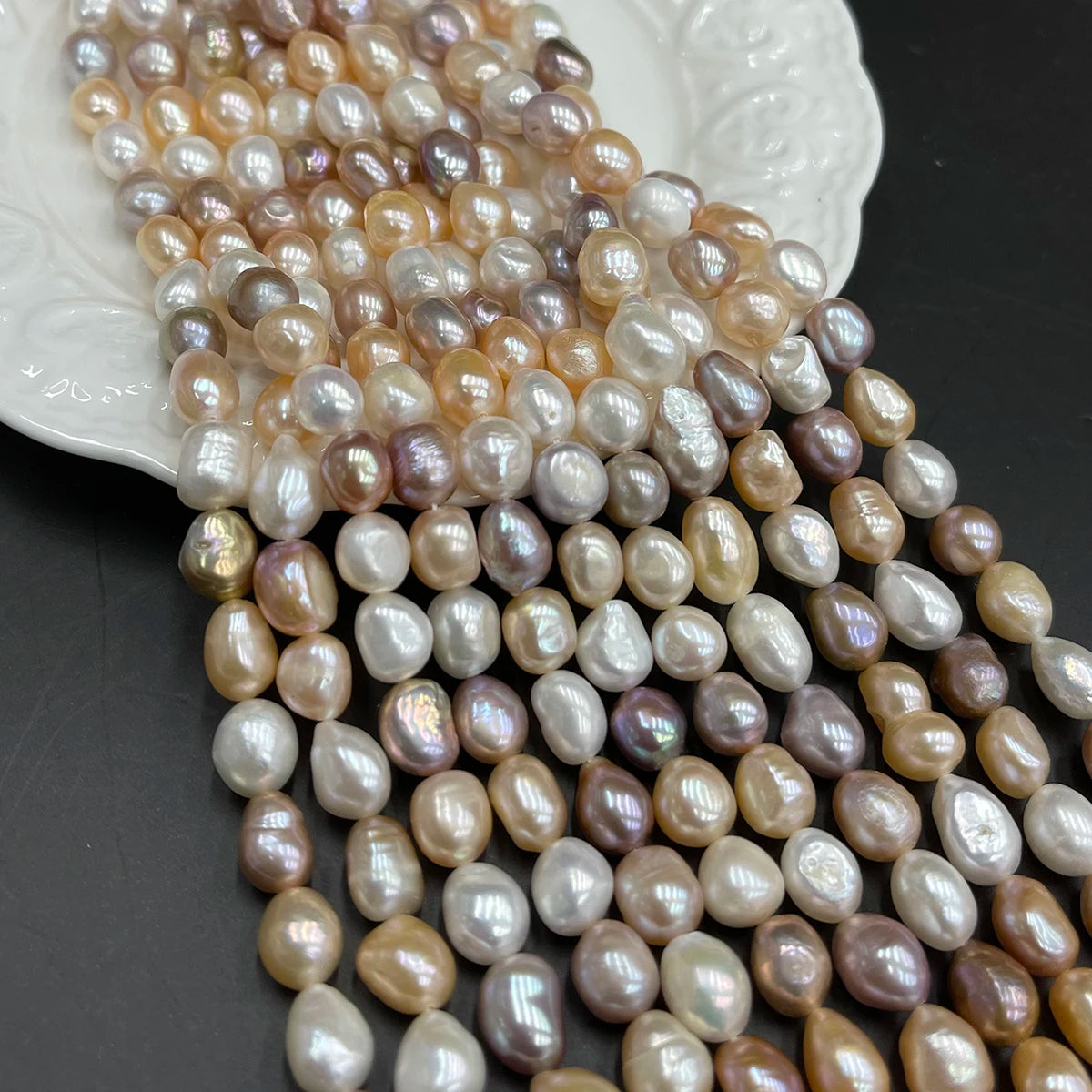 Rainbow Isolation Pearl Natural Freshwater Irregular Pearl For Jewelry Making DIY Necklace Bracelet Chains Accessory Quake Colorful 9-10mm