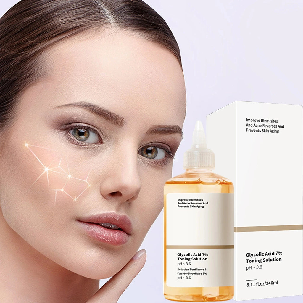 240ML Glycolic Acid 7% Exfoliating Toner Toning Solution Shrink Pores Repair Facial Oil Mild Exfoliating For Blemishes And Acnes Quake