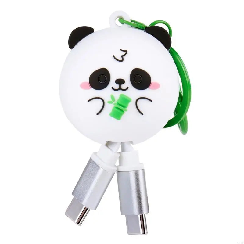 Pull Out USB C to USB C Cord with Clip Tab, 60W Line, Cartoon Cover for Travel, Desk, Office, and Bag Use K1KF Quake panda CN