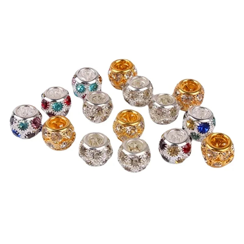 5 Pcs Viking Beads 12 Kinds 5mm Silver Beads for Braiding Dreadlock Hair Decor Cuff Clip Beaded Hair Scrunchies Tibet Bead Tube Quake