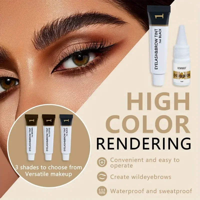 Eyebrow Dye Kit, Waterproof and Sweat-proof Eyebrow Dye, Comes with a Brush, Long-lasting Eyebrow Shaping and Enhancement Effect Quake