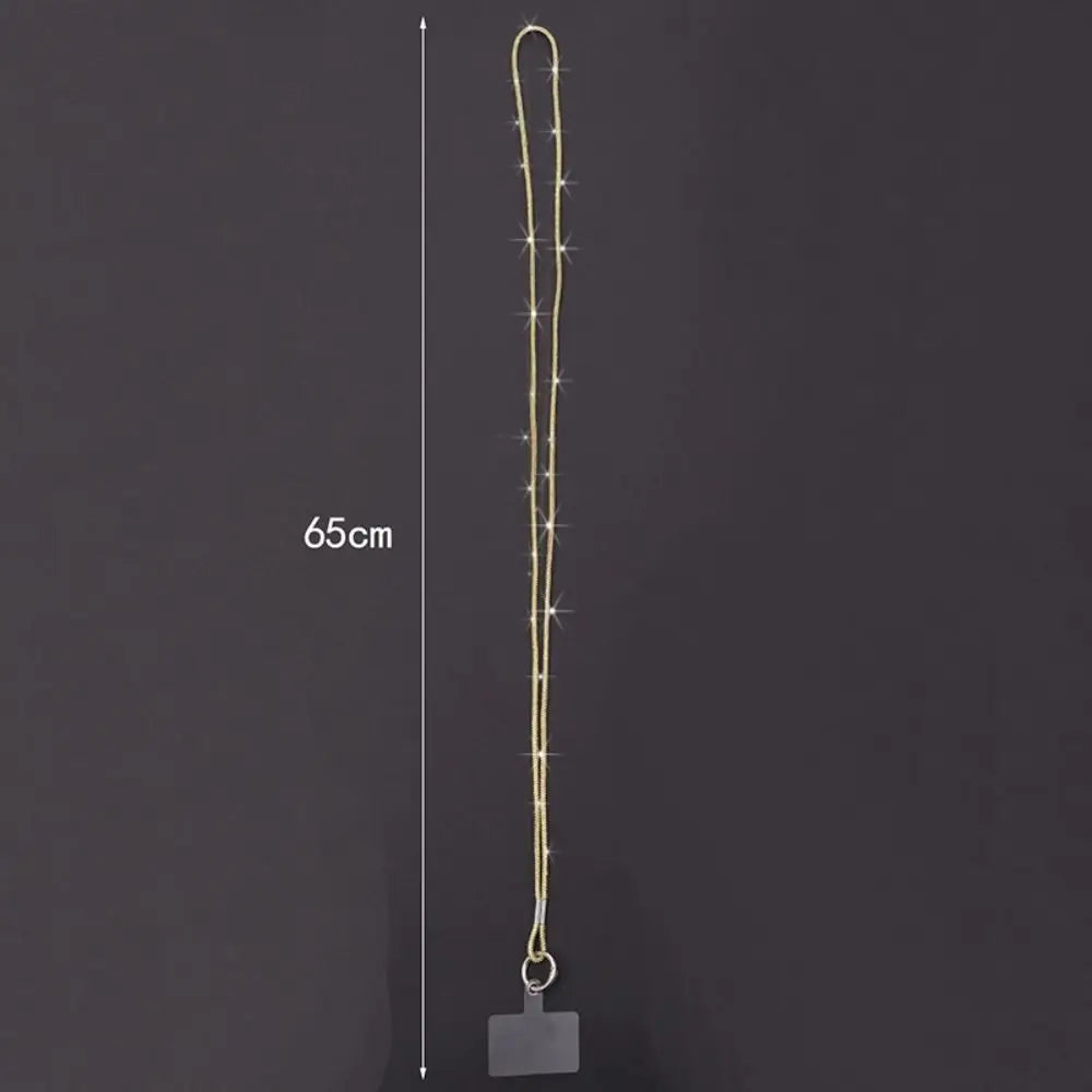 Luxury Rhinestone Phone Lanyard Glitter Crystal Phone Anti-Loss Rope Hanging Ornaments Strap Keychain Bling Bling Hanging Cord Quake