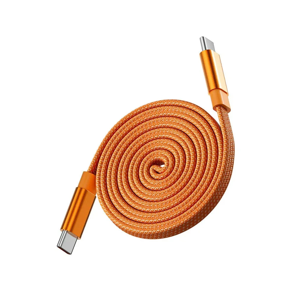 Magnetic 240W Fast Charger Cable USB C To C for Phone Quake Orange 1m