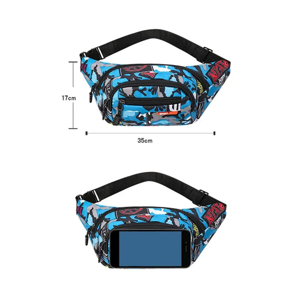 Women Men Breast Package Waterproof Outdoor Sports Bag Canvas Pouch Waist Bag Fanny Pouch Crossbody Male Banana Bag Quake