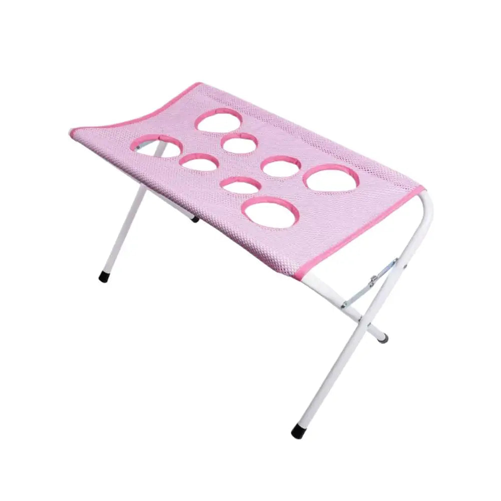 Foldable Pet Grooming Hammock Stand Portable Dog Grooming Table for Nail Trimming Ear Cleaning Small Dogs Home Pet Care Quake Pink