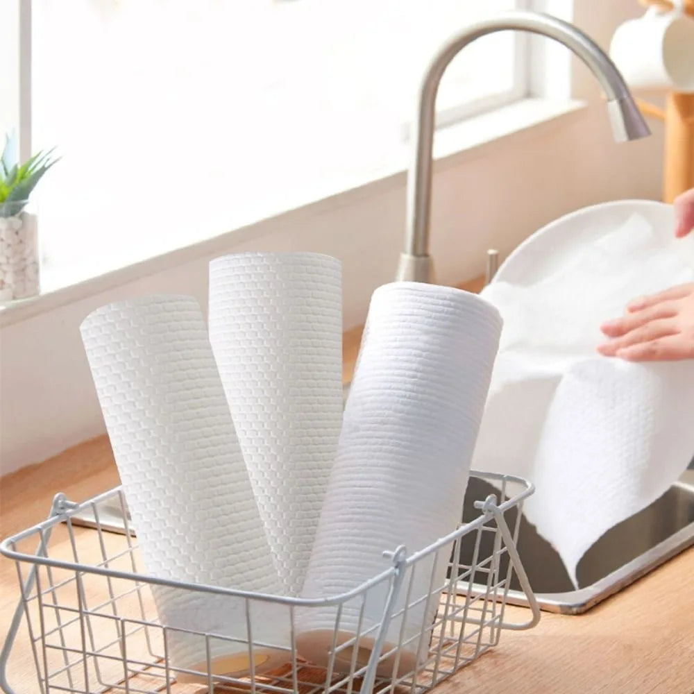 Thickened Non-woven Kitchen Paper Absorbent Towel Dish Paper Water Oil Absorbing Paper Cleaner Wipes Oil-removing Tissue Quake
