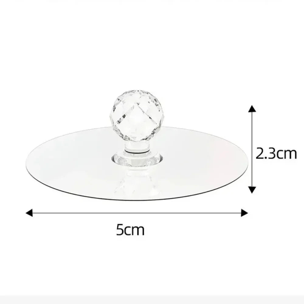 20/2pcs Transparent Crystal Door Knobs Cabinet Drawer Door Knobs Handles Self-adhesive Handle with Hook Function Door Wall Decor Quake