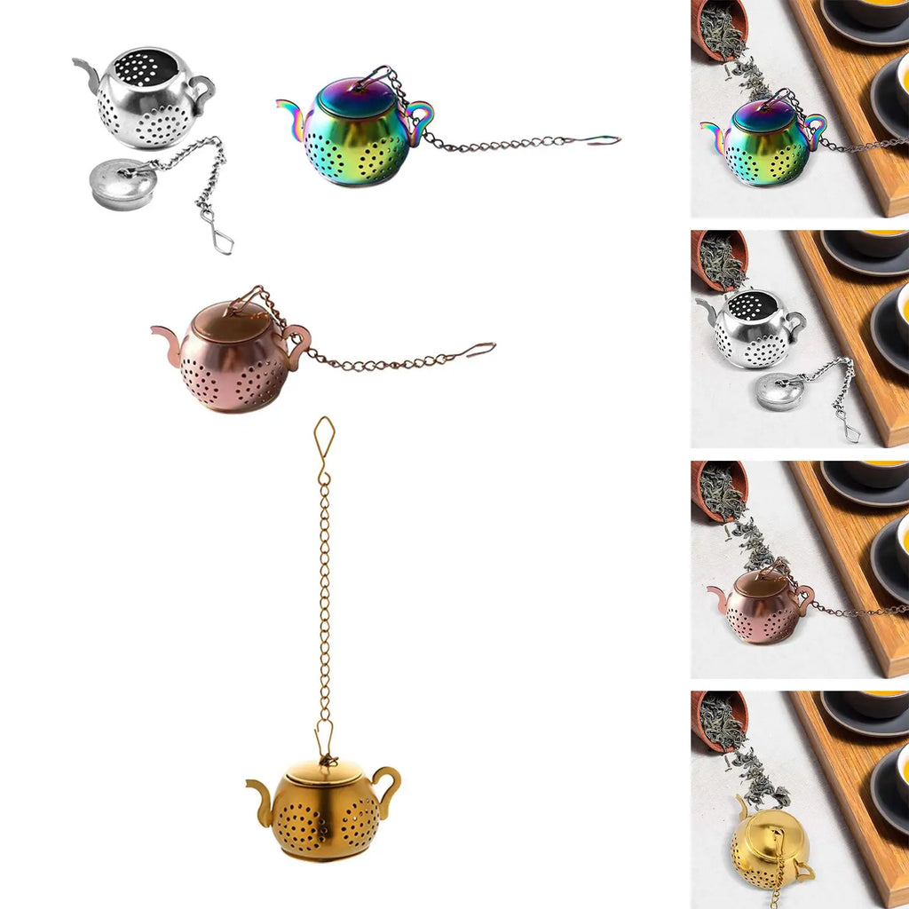 Tea Infuser Teapot Shape Sturdy Loose Tea Filters Lightweight Tea Ball Strainer Quake