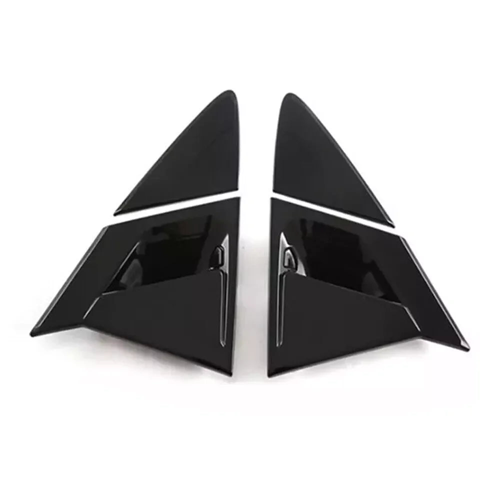 For Toyota Prius 60 Series 2023 2024 2025 Car Rear Louver Window Side Shutter Cover Trim Sticker Vent Scoop ABS Carbon Fiber Quake Gloss Black