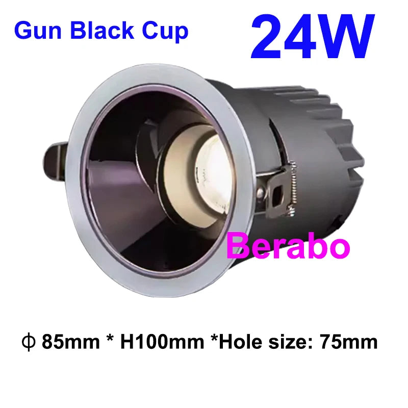 Super Bright Recessed LED Downlight COB Dimmable 12W 18W 24W LED Ceiling110V 220V Home Indoor New Design Anti-glare Spot Lights Quake