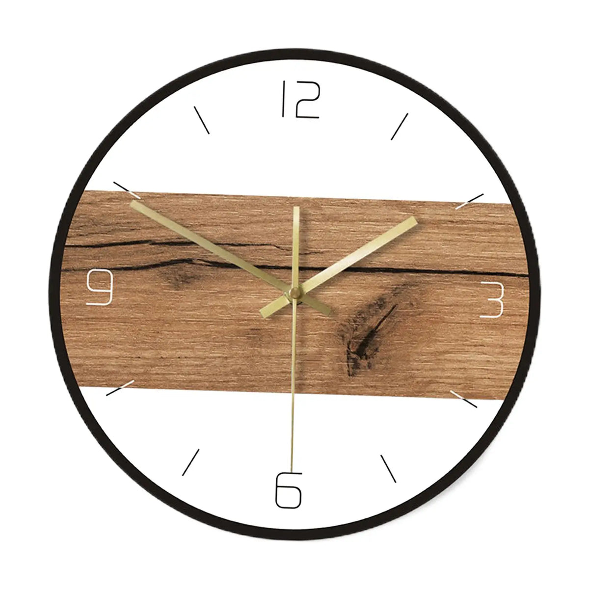 Nordic Wall Clock Wall Art Acrylic Wood Texture 12 inch Silent Decorative Clock for Bedroom Living Room Kitchen Decoration Quake