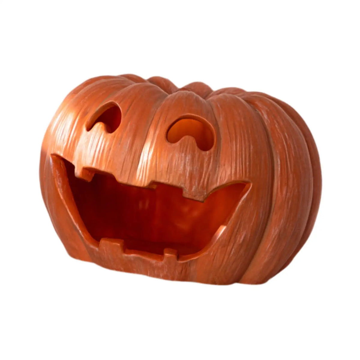 Pumpkin Tealight Candle Holder Lantern Candelabras Desk Halloween Decoration Resin Candlestick for Mantel Farmhouse Fireplace Quake Orange