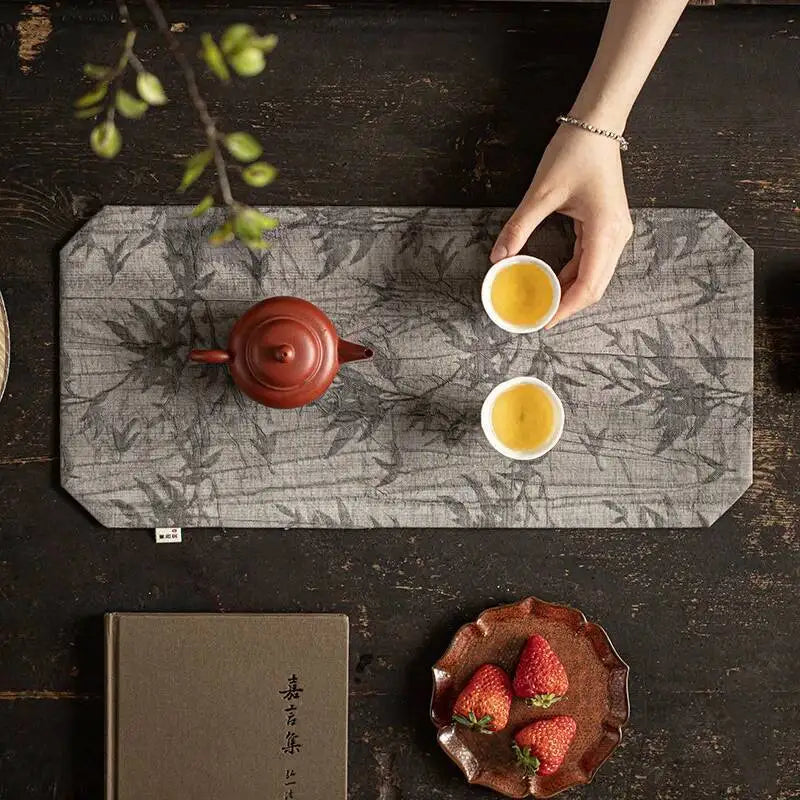 Double-sided Tea Table Dry Bubble Mat Tea Ceremony Accessories Brocade Tea Mat Square Table Towel Quake